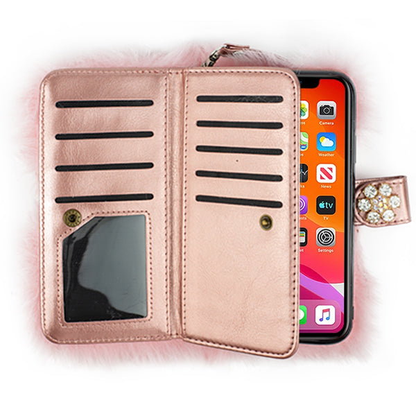Fur Wallet Detachable Light Pink Iphone 11 Pro Max