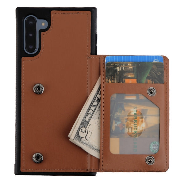 Card Stand Brown Case Samsung Note 10 - icolorcase.com