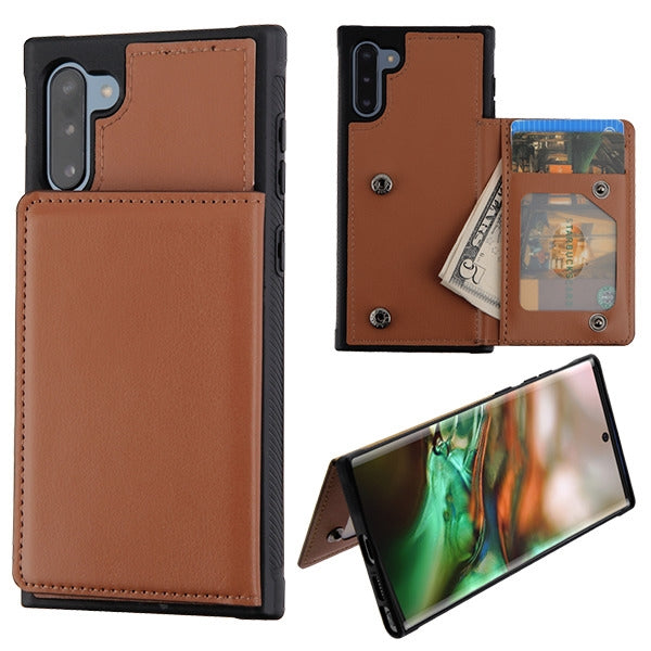 Card Stand Brown Case Samsung Note 10 - icolorcase.com