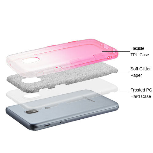 Glitter Hot Pink Silver Case J3 2018 - icolorcase.com