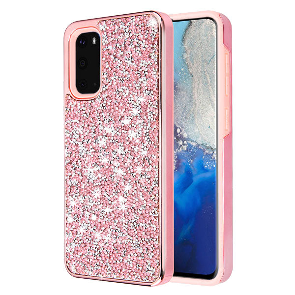 Hybrid Bling Pink Samsung S20 - icolorcase.com
