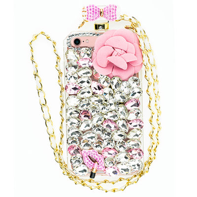 Handmade Pink Flower Bling Bottle Iphone 7/8 SE 2020