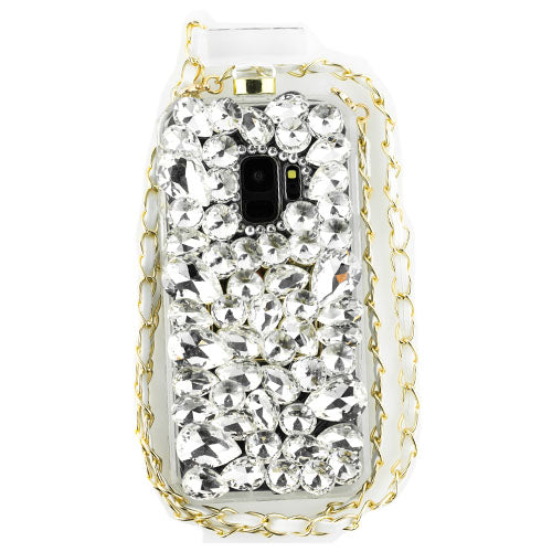 Handmade Silver Stones Bling Bottle Samsung S9