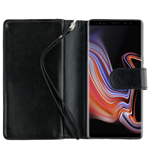 Handmade Bling Black Wallet Detachable Note 9