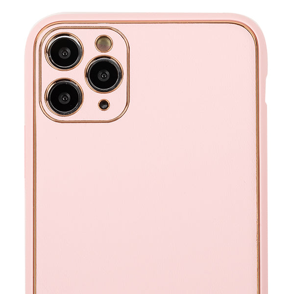 Leather Style Light Pink Gold Case IPhone 12/12 Pro