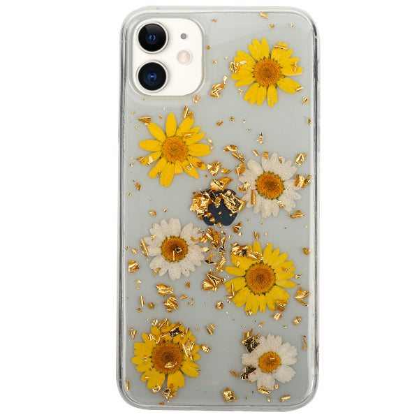 Real Flowers Yellow Daises Flake Case Iphone 11