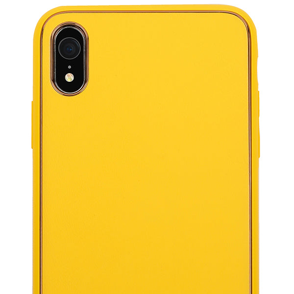 Leather Style Yellow Gold Case Iphone XR