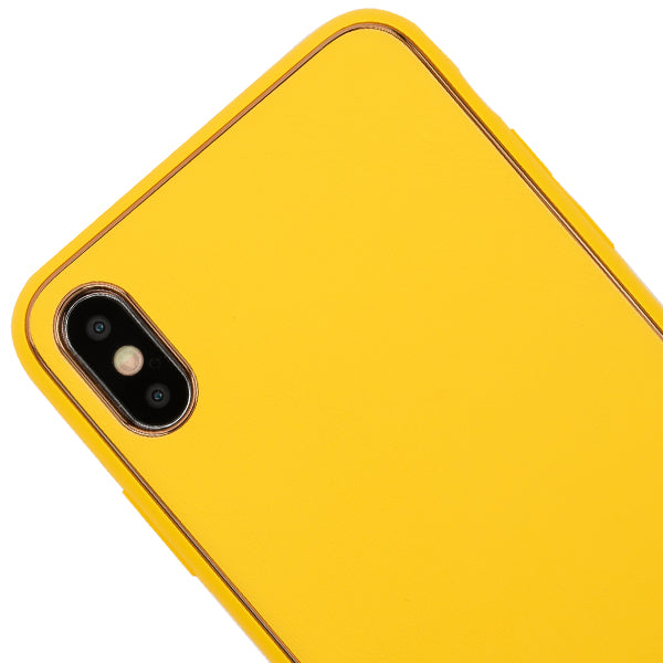 Leather Style Yellow Gold Case Iphone XS Max