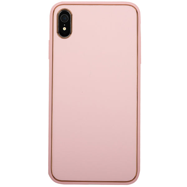 Leather Style Light Pink Gold Case Iphone XR