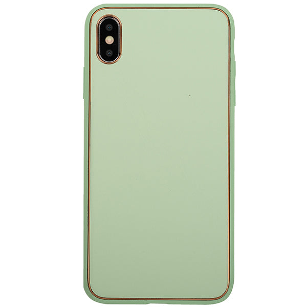 Leather Style Mint Green Gold Case Iphone XS Max