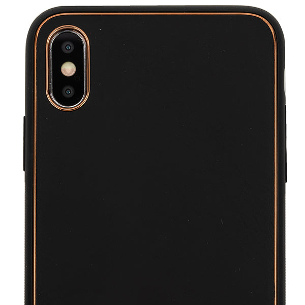 Leather Style Black Gold Case Iphone XS Max