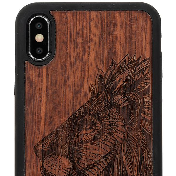 Real Wood Lion Iphone XS Max