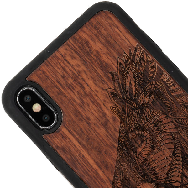 Real Wood Lion Iphone XS Max