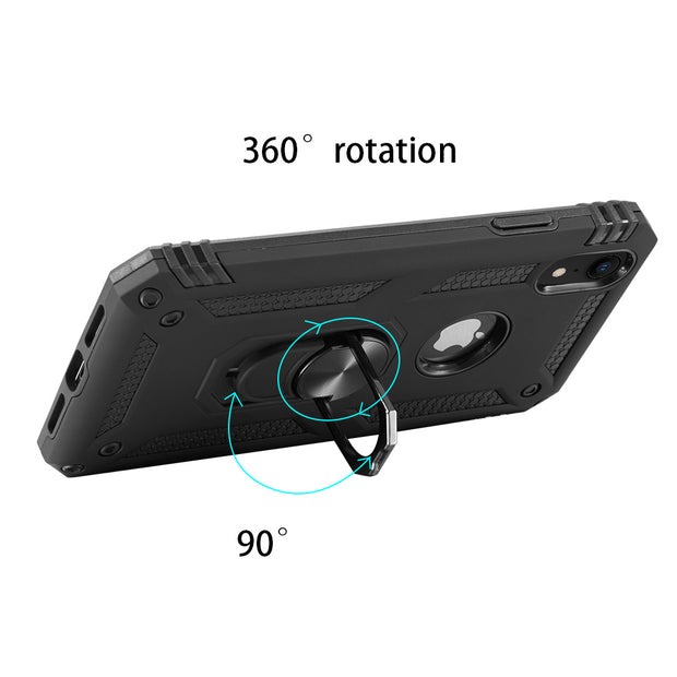 Hybrid Ring Case Black Iphone XR - icolorcase.com
