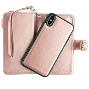 Handmade Pink Flower Bling Wallet Iphone 10/X/XS - icolorcase.com