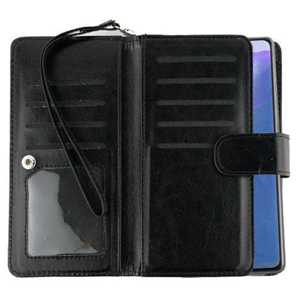 Handmade Detachable Bling Black Wallet Samsung Note 20 Ultra