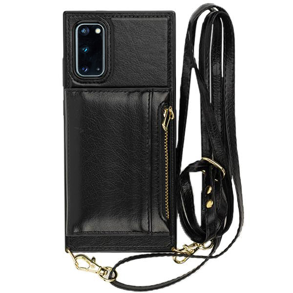 Crossbody Card Case Wallet Black Samsung S20
