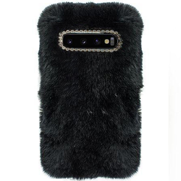 Fur Case Black Samsung S10 Plus