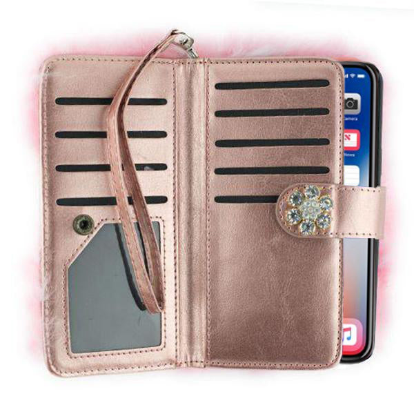 Fur Detachable Wallet Pink Iphone XS Max