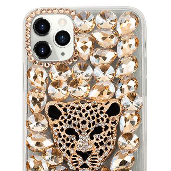 Handmade Cheetah Bling Gold Case IPhone 12/12 Pro