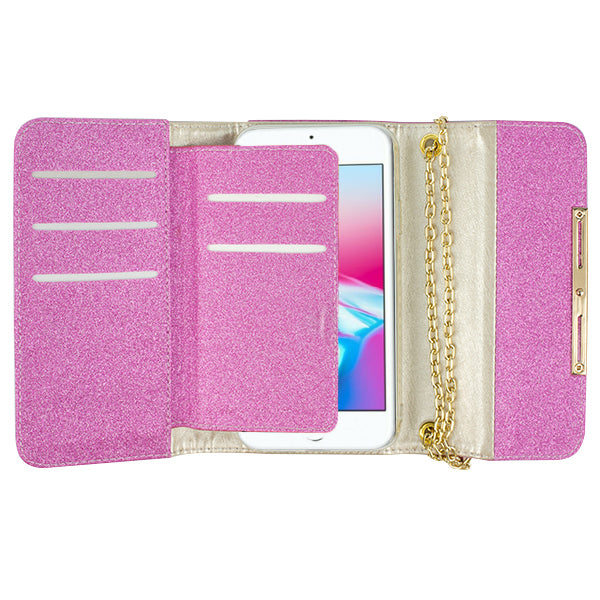 Glitter Detachable Purse Hot Pink Iphone 7/8 Plus