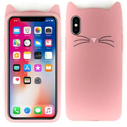 Silicone Skin Cat Pink Iphone XS MAX - icolorcase.com