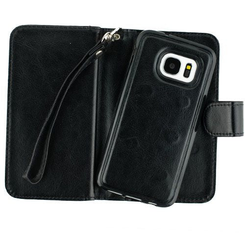 Detachable Black Wallet Samsung S7 Edge - icolorcase.com
