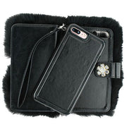 Fur Black Detachable Wallet Iphone 7/8 Plus - icolorcase.com