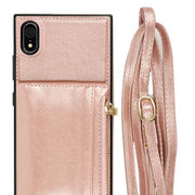 Crossbody Card Holder Rose Gold Case Iphone XR