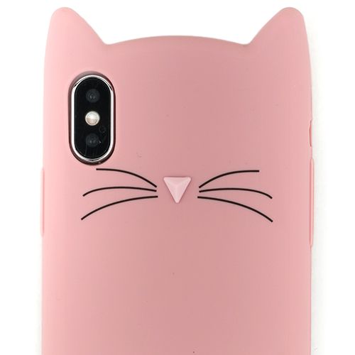 Silicone Skin Cat Pink Iphone XS MAX - icolorcase.com