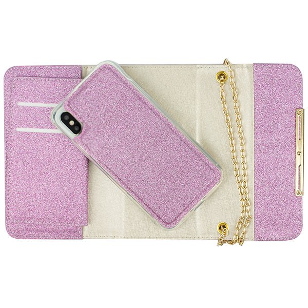 Glitter Detachable Purse Purple Iphone 10/X/XS