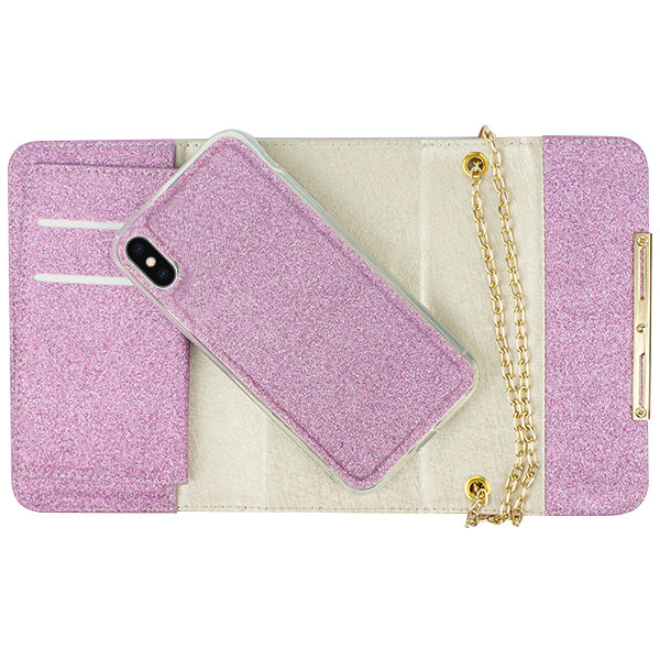 Glitter Detachable Purse Light Purple Iphone XS MAX