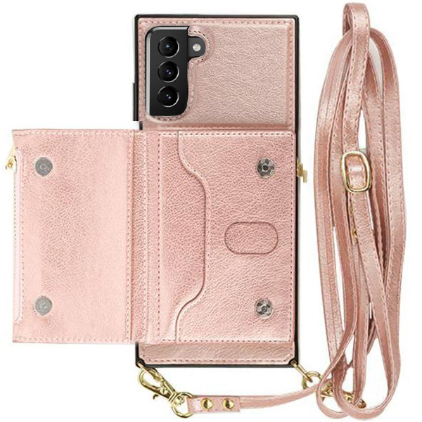 Crossbody Pouch Rose Gold Case Samsung S21 Plus