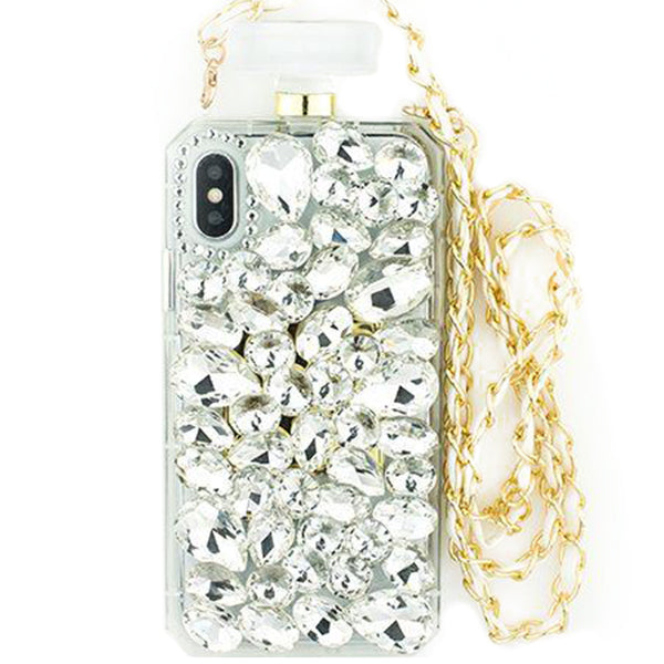 Handmade Silver Stone Bling Bottle Iphone XS MAX